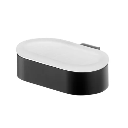 Seifenschale mit Halter Seifenablage Seifenspender Futura schwarz 02954
