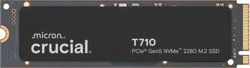 Crucial T710 SSD 1TB - M.2 2280 PCIe 5.0 - SSD mit 1 TB, blitzschnelle Datenübertragung bis 14.900 MB/s, ideal für Gaming und kreative Anwendungen, energieeffizientes Design für PCs und Laptops.