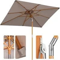 Sekey Rechteckschirm 300 cm x 200 cm aus Holz in beige von Sekey