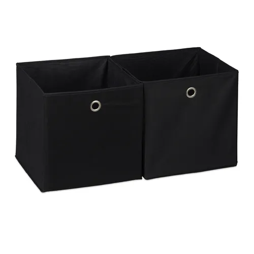 Faltbare Aufbewahrungsbox schwarz - 9 L Spielzeugkiste - Praktische Boxen für Ordnung: Die leichte, faltbare Aufbewahrungsbox aus Polyester und Pappe bietet 9 L Stauraum und ist ideal für Spielzeug oder andere Gegenstände.