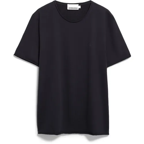 ARMEDANGELS Herren T-Shirt JAAMES Brushed Regular Fit Schwarz - Hochwertiges Herren T-Shirt aus 100% Bio-Baumwolle. GOTS-zertifiziert für nachhaltige Mode mit bequemem Regular Fit, ideal für den Alltag.