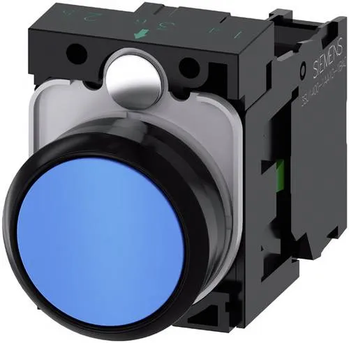 Siemens 3SU11000AB501BA0 3SU1100-0AB50-1BA0 Drucktaster Frontring Kunststoff, Betätiger flach Blau 1 St.