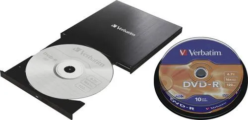 Verbatim Slimeline DVD-Brenner Extern USB 3.2 Gen 1 Schwarz