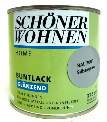 Home Buntlack - Acryllack, glänzend, Ral 7001 - Silbergrau, 375 ml    22€/Liter