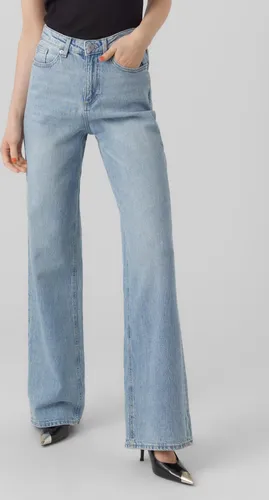 Vero Moda Tessa Straight Fit Jeans Blau 25/32 - Hochtaillierte Jeans mit geradem Schnitt für einen lässigen Look. Aus 99% Baumwolle und recyceltem Material, ideal für stilvolle Kombinationen mit Oversize-Oberteilen.