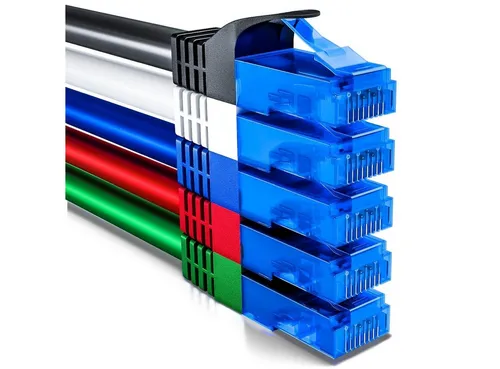 deleyCON deleyCON 5x 2m CAT6 Patchkabel Netzwerkkabel Gigabit LAN U/UTP RJ45 LAN-Kabel