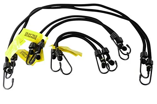 Savage Island Spanngummis extra stark olivgrün mit Haken an beiden Enden elastisch Garten Auto Heimwerken Gepäck Outdoor Camping - 2 x 30cm, 2 x 45cm + 2 x 75cm