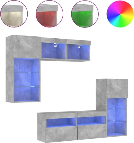 vidaXL 5-tlg. Wohnwand mit LED-Beleuchtung von vidaXL