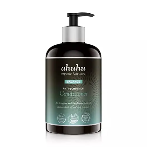 ahuhu BALANCE Anti Schuppen Conditioner XXL (500 ml) - Haarspülung für Kopfhaut & Haar: Vegane Formel mit Baumwollblüten- und Mimosen-Extrakt beruhigt die Kopfhaut, minimiert Schuppen und verleiht dem Haar natürlichen Glanz.