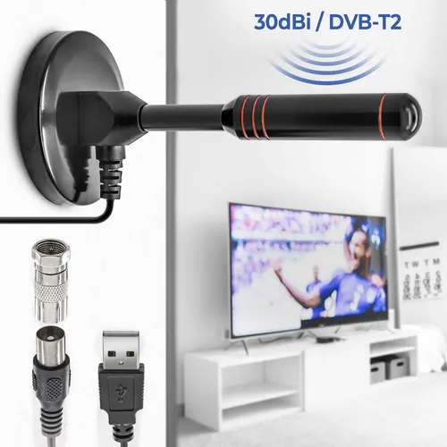 Produktbild Leistungsstarke 30dBi DVB-T2 Antenne mit 5m Kabel