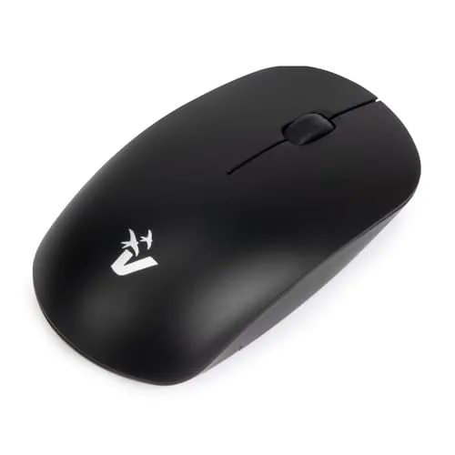 Vultech MW-08 Optische Wireless Maus 1600 DPI Kabellos, 2,4 GHz mit integriertem Akku, geräuscharmer klick, beidhändig, für Notebook/PC/Laptop/MacBook, Schwarz