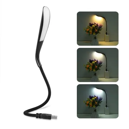 LEDGLE 3.4W LED USB-Lampe, 340lm Leselampe Nachtlicht mit 3 Farbtemperaturmodi und empfindlicher Berührungsschalter-3000-6500K