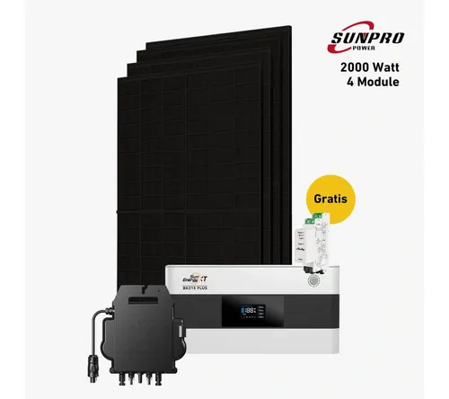 Balkonkraftwerk 2000 Watt Komplettset mit SunEnergyXT BK215 Plus - Effizientes Balkonkraftwerk mit bifazialen Solarmodulen und leistungsstarkem Stromspeicher. Ideal für die Nutzung von Sonnenenergie auf Ihrem Dach.
