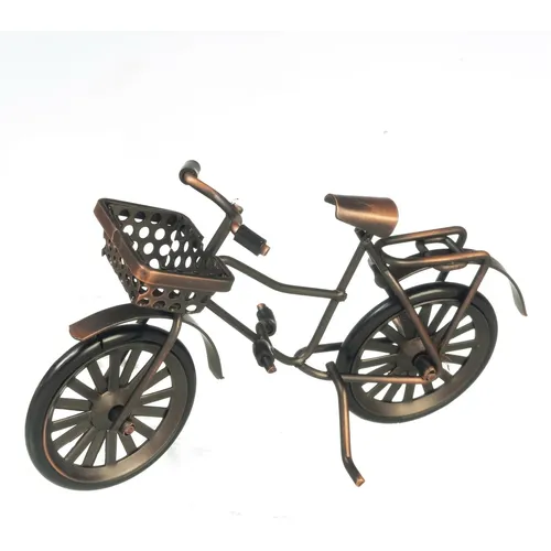 Puppenhaus Bronze Fahrrad Mit Korb Miniatur Garten Außen Zubehör