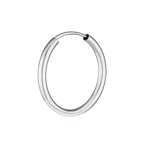 NKlaus 585 Weißgold Creole Ohrring 20mm - Eleganter 20mm Creole Ohrring aus 585 Weißgold, perfekt als Geschenk für besondere Anlässe und ideal für stilbewusste Damen.