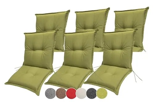 sunnypillow Stuhlauflagen Niedriglehner 100 x 50 (6er Set) in grün von sunnypillow