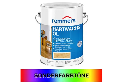 Remmers Holzöl HARTWACHS-ÖL - 2.5 LTR (SONDERTON) - Holzöl für Innenanwendungen, ideal für Böden, Treppen und Möbel. Schmutzabweisend und langlebig, betont die natürliche Holzstruktur.