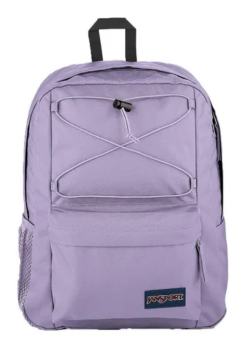 JanSport Flex Pack Rucksack mit 15 inch Laptopfach in Pastel Lilac - Laptop-Rucksack mit speziellem gepolstertem 15 inch Laptopfach, praktischer Vordertasche und Bungee-Schnüren für extra Stauraum.