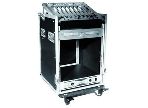 Spezial-Kombi-Case Profi, 12 HE, rollbar - Musikstudio Bühne und DJ Equipment, robustes und rollbares Design für einfachen Transport und optimale Nutzung auf der Bühne.