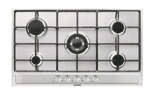 GLEM GAS P95FXV Einbaukochfeld 90 CM 5 Brenner Edelstahl