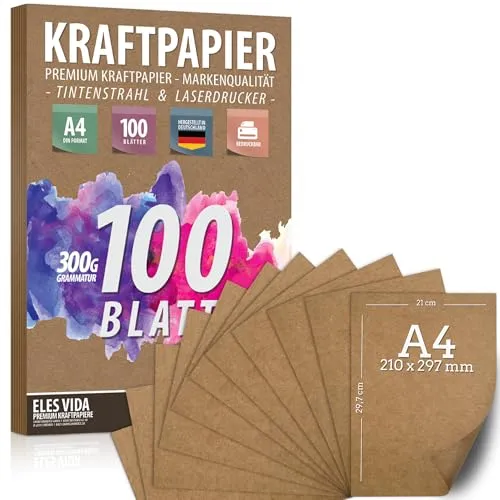 Kraftpapier A4-300 g in braun von ELES VIDA