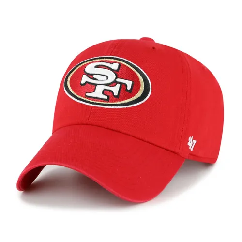 '47 Brand NFL Cap San Francisco 49ers CLEAN UP Red - Baseball Cap mit verstellbarem Strapback-Verschluss und hochwertiger San Francisco 49ers Stickerei – ein Must-Have für jeden NFL-Fan!