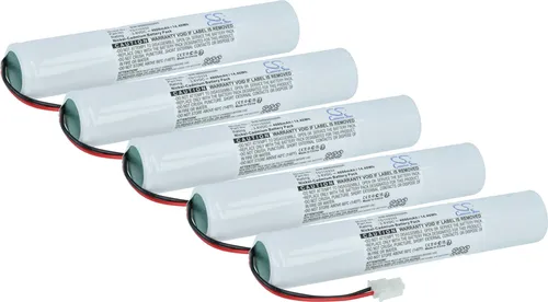 vhbw 5x Akku kompatibel mit Schneider T-AMB-E OVA58914, S-AMB-E OVA58908, S-AMB OVA58903 Fluchtweg, Notfallbeleuchtung (4000 mAh, 3,6 V, NiCd)