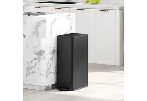 HOMCOM Mülleimer 20 L Treteimer mit Softclose-Deckel - Kompakter 20-Liter Treteimer in elegantem Schwarz aus Edelstahl. Mit Softclose-Deckel und herausnehmbarem Inneneimer für einfache Entsorgung. Ideal für Bad, Schlafzimmer oder Küche, platzsparend und stilvoll.
