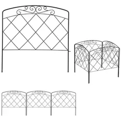 Beetzaun Beetumrandung Dekozaun 12 Elemente - Antik Zierzaun für Ihren Garten - Gartenzäune aus robustem Stahl, 245 cm breit und 61 cm hoch, ideal für eine stilvolle Beetbegrenzung und langlebige Gartenverschönerung.
