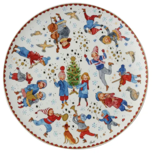 Hutschenreuther Gebäckteller Sammelkollektion 2023 Weihnachtsklänge Plätzchenteller 28cm, Porzellan, (Plätzchenteller)