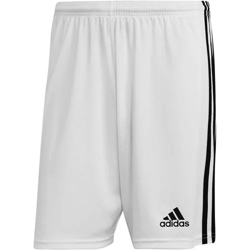 Adidas Herren Squadra 21 Shorts, Weiß/Schwarz, Größe S - Bequeme Shorts mit elastischem Bund und Kordelzug, ideal für sportliche Aktivitäten. Hergestellt aus 100 % recyceltem Polyester für nachhaltigen Komfort.