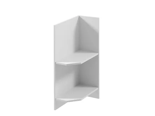 Eckwandregal Holzregal Wandeckregal für moderne Küchen - Praktisches Eckregal aus Holz, ideal zur Wandmontage. Mit 2 Regalfächern für eine stilvolle Präsentation in Küche, Flur oder Esszimmer. Maße: 25 x 45 x 82 cm, Farbe: Weiß, modern und funktional.