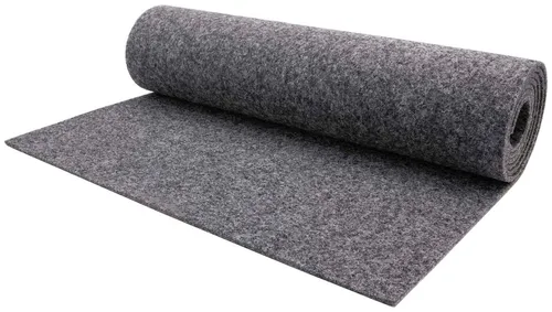 Nadelfilz TURBO - Grau - 2,00m x 6,50m - Teppich aus strapazierfähigem 100% Polypropylen, rutschhemmend und stuhlrollenfest – ideal für Büroräume und stark frequentierte Bereiche. Langlebig, pflegeleicht und mit hoher Trittschallreduzierung.