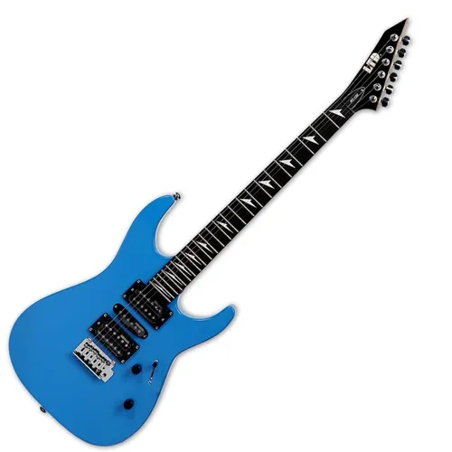 ESP LTD MT-130 Blue E-Gitarre - Elektrische Gitarre mit 24 Bünden, Hartholz-Griffbrett und blauem Linden-Korpus. Ideal für kreative Musiker, die Wert auf Klangvielfalt und Spielkomfort legen.