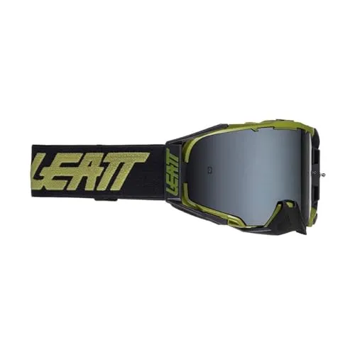 Leatt Velocity 6.5 Desert - Verspiegelte Crossbrille in Dunkelgrün/Schwarz - Sportbrillen mit kugelsicherer Doppelscheibe, perfekter Passform und Anti-Fog Funktion. Ideal für anspruchsvolle Outdoor-Aktivitäten – Schutz und Sicht in einem!