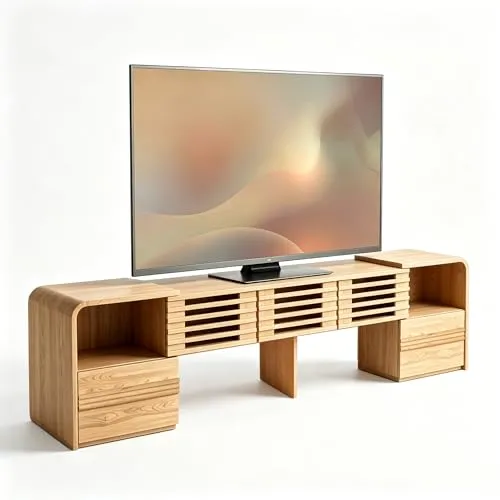 eGenuss TV Lowboard ausziehbar in heller Eichenoptik
