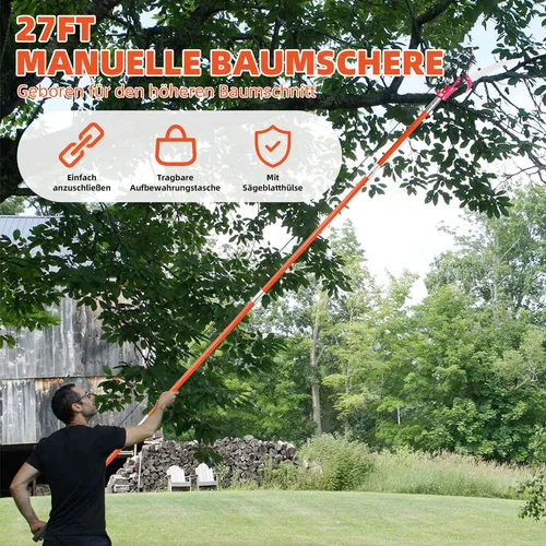 VEVOR Astsäge mit Teleskopstiel 8 m