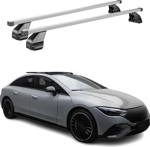 OMAC Dachträger Stahl Gepäckträger für Mercedes EQE V295 (2022-2025) - Hochwertiger Dachgepäckträger aus Stahl, leicht und abnehmbar. Ideal für Fahrrad- und Skiträger, wasserdicht und aerodynamisch für eine ruhige Fahrt.