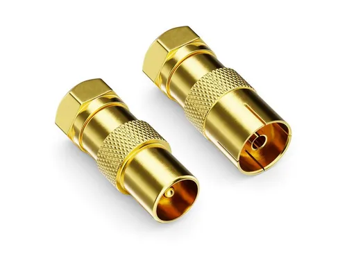 deleyCON deleyCON 2x SAT Kabel Adapter F-Stecker auf 1x Antennenstecker & 1x SAT-Kabel