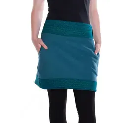 Vishes A-Linien-Rock Thermorock warmer Damen Winterrock kurz Taschenrock aus ECO-Fleece Hippie, Retro, Style, Alternative Bekleidung blau 36