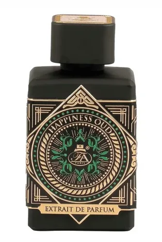 Fragrance World Happiness Oud Extrait De Parfum 80ml - Unisex Duft mit beruhigender Komposition aus Bergamotte, Ingwer und Oud, der Freude und Komfort ausstrahlt – ideal für Herbst-Winter!