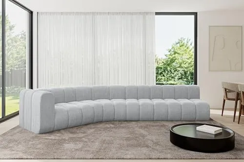 ALTDECOR Modulares Sofa Ecksofa in L-Form Corner modular Sofa Eckcouch Couch Wohnlandschaft Cauchsofa Bodensofa Polstersofa Karex-L2-399x194x70 cm Grau