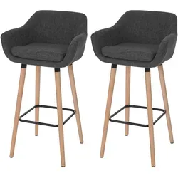 2er-Set Barhocker Vaasa T381, dunkelgrau in silber von MCW