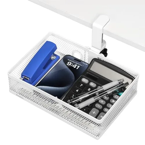 Schreibtisch organizer Schublade unter Schreibtisch büro desk organizer | 360°drehbar versteckter desk organizer getränkehalter schreibtisch büro organizer schreibtisch organizer für Zuhause und Büro