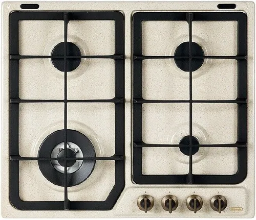 De'Longhi AVF 46 PRO Oat Einbau-Gaskochfeld mit 4 Brennern - Kochfeld mit 4 Gasbrennern, darunter ein leistungsstarker Wokbrenner. Ideal für kreative Kochabenteuer in Ihrer integrierten Küche.