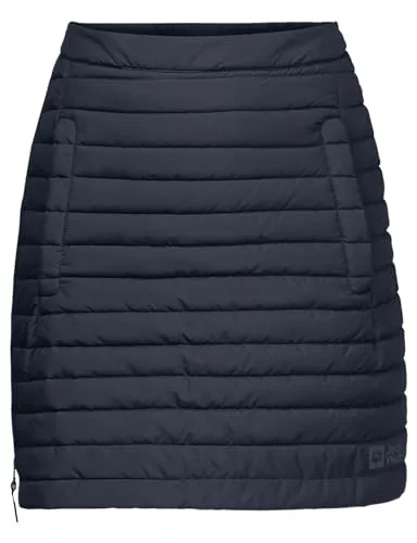 Jack Wolfskin Damen ICEGUARD Skirt Outdoorrock - Night Blue, XL - Röcke, winddichter und wasserabweisender Winterrock, sehr warm wattiert, aus recycelten Materialien, klein verpackbar und PFC-frei.