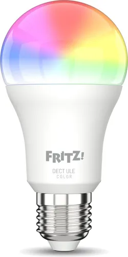 Produktbild AVM FRITZ!DECT 500 Smart Home LED-Lampe – 9W, E27, stufenlose Helligkeitseinstellung und farbiges Licht, steuerbar über FRITZ!Box für smartes Zuhause -