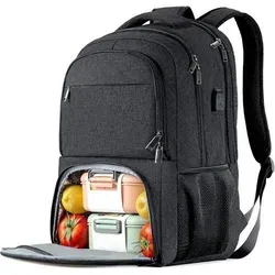 Großer Laptop Rucksack 17.3 Zoll mit USB-Anschluss – Schwarz