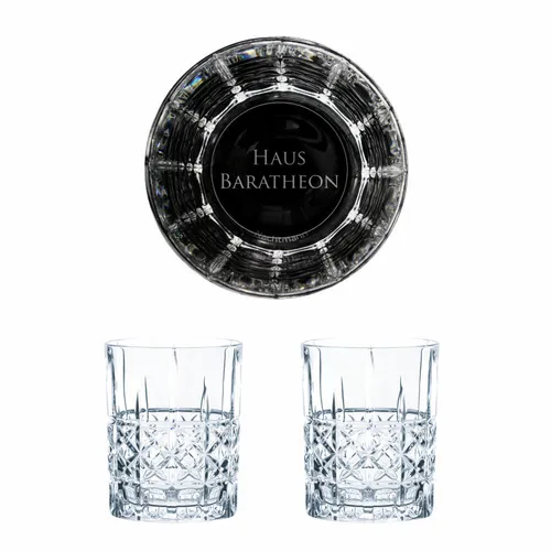 Game of Thrones Whiskyglas 2er Set Haus Baratheon Gravierte Whiskygläser 345 ml