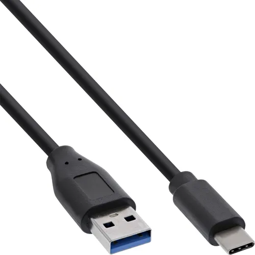 InLine USB 3.2 Gen.1x2 Kabel, USB-C Stecker an A Stecker, schwarz, 2m, 2 m, USB A, USB C, USB 3.2 Gen 2 (3.1 Gen 2), Stecker/Stecker, Schwarz